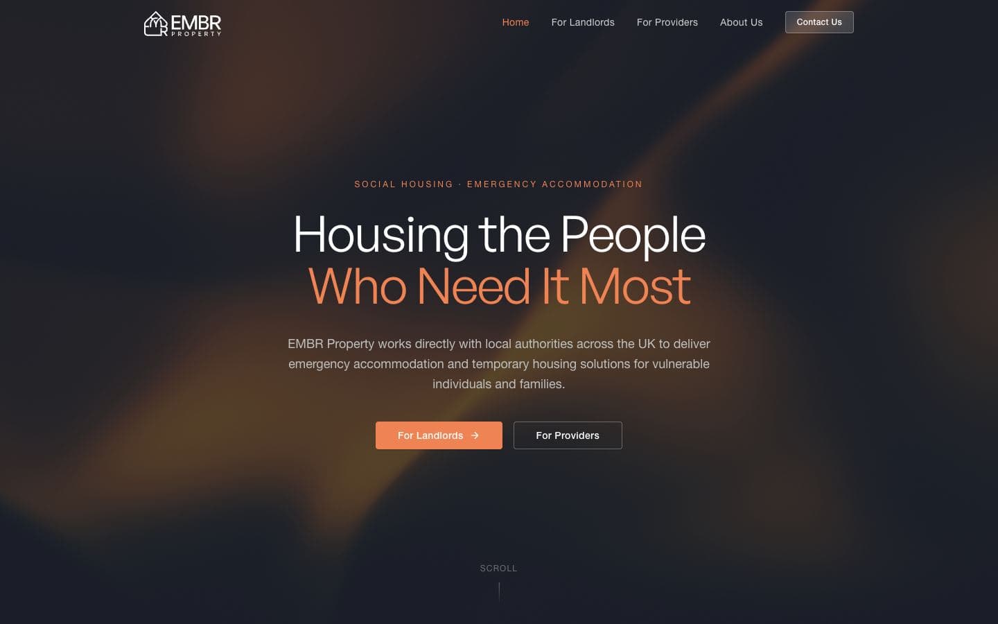 Homepage of the EMBR Property website