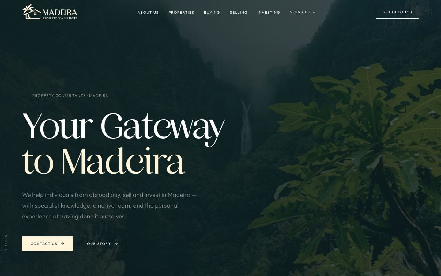 Homepage of the Madeira Property Consultants website